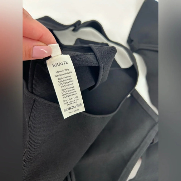 NWT KHAITE Vita Bodysuit Ribbed Cutout Size M Black Thong Back - Picture 12 of 14